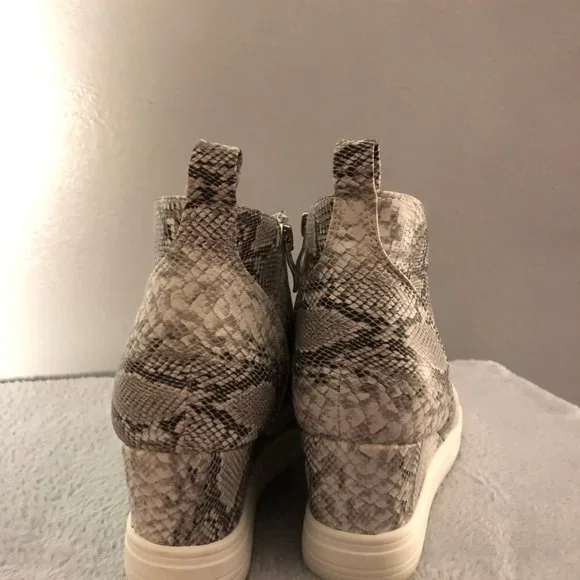 Ccocci Snakeskin Wedge Sneakers 7.5 Gray/White - Picture 6 of 10
